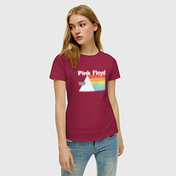 Футболка хлопковая женская Pink Floyd, цвет: маджента — фото 2