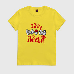 Футболка хлопковая женская Limp Bizkit Faces, цвет: желтый