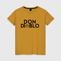 Футболка хлопковая женская Don Diablo, цвет: горчичный