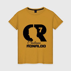 Футболка хлопковая женская CR Ronaldo 07, цвет: горчичный
