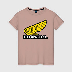 Футболка хлопковая женская Honda, цвет: пыльно-розовый