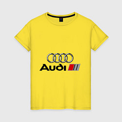 Футболка хлопковая женская Audi, цвет: желтый