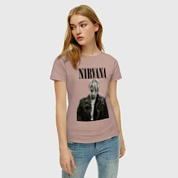 Футболка хлопковая женская Kurt Cobain: Young, цвет: пыльно-розовый — фото 2