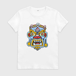 Футболка хлопковая женская Маска, цвет: белый