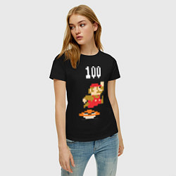 Футболка хлопковая женская Mario: 100 coins, цвет: черный — фото 2