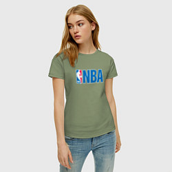 Футболка хлопковая женская NBA, цвет: авокадо — фото 2