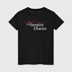 Футболка хлопковая женская The Vampire Diaries, цвет: черный