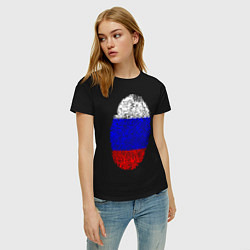 Футболка хлопковая женская Отпечаток России, цвет: черный — фото 2
