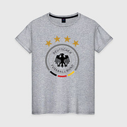 Футболка хлопковая женская Deutscher Fussball-Bund, цвет: меланж
