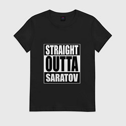 Футболка хлопковая женская Straight Outta Saratov, цвет: черный