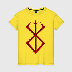Футболка хлопковая женская Берсерк. Клеймо, цвет: желтый