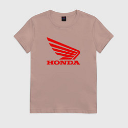 Футболка хлопковая женская Honda Red, цвет: пыльно-розовый