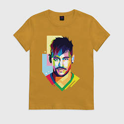 Футболка хлопковая женская Neymar: fun-art, цвет: горчичный