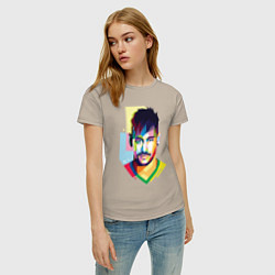 Футболка хлопковая женская Neymar: fun-art, цвет: миндальный — фото 2