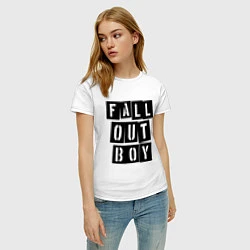 Футболка хлопковая женская Fall Out Boy: Words, цвет: белый — фото 2