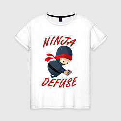 Футболка хлопковая женская Ninja Defuse, цвет: белый