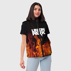 Женский жилет Linkin Park: Hell Flame, цвет: 3D-черный — фото 2