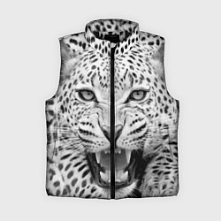 Женский жилет Белый леопард, цвет: 3D-черный