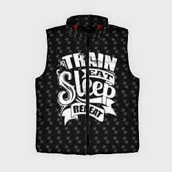 Женский жилет Train Eat Sleep Repeat, цвет: 3D-красный