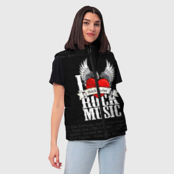 Женский жилет I Love Rock Music, цвет: 3D-красный — фото 2