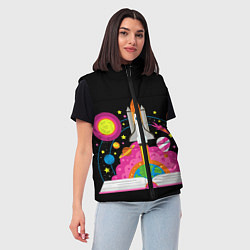 Женский жилет Космос, цвет: 3D-светло-серый — фото 2