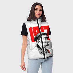 Женский жилет Ленин 1917, цвет: 3D-светло-серый — фото 2