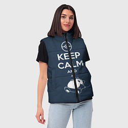 Женский жилет Keep Calm & Squirtle, цвет: 3D-красный — фото 2