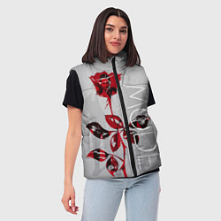 Женский жилет Depeche Mode: Red Rose, цвет: 3D-светло-серый — фото 2
