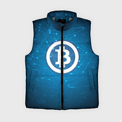 Женский жилет Bitcoin Blue, цвет: 3D-светло-серый