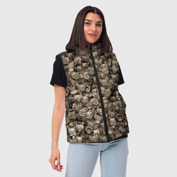 Женский жилет Зомби котики, цвет: 3D-светло-серый — фото 2