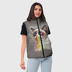 Женский жилет Grumpy Cat, цвет: 3D-красный — фото 2