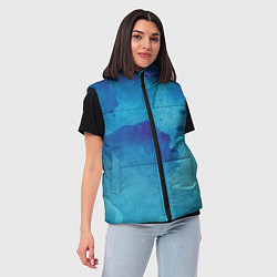 Женский жилет Синяя акварель, цвет: 3D-красный — фото 2