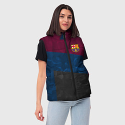 Женский жилет FC Barcelona: Dark polygons, цвет: 3D-светло-серый — фото 2