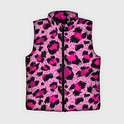 Женский жилет Розовый леопард, цвет: 3D-черный