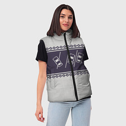 Женский жилет Форсаж: Зимний узор, цвет: 3D-красный — фото 2