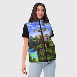 Женский жилет Майнкрафт: Леонид, цвет: 3D-черный — фото 2