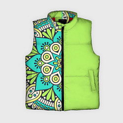 Женский жилет Салатовый цветок мандалы
