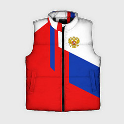 Женский жилет Russia: Geometry Tricolor, цвет: 3D-черный