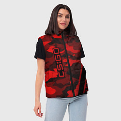 Женский жилет CS:GO Red Camo, цвет: 3D-черный — фото 2