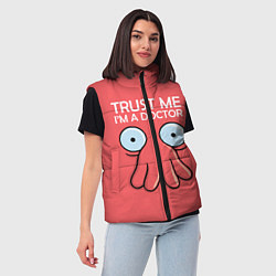 Женский жилет Trust Me I'm a Doctor, цвет: 3D-светло-серый — фото 2