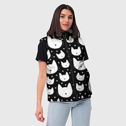 Женский жилет Love Cats Pattern, цвет: 3D-светло-серый — фото 2