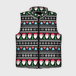 Женский жилет Узор с Сантой, цвет: 3D-светло-серый