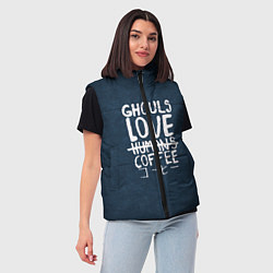 Женский жилет Ghouls Love Coffee, цвет: 3D-красный — фото 2