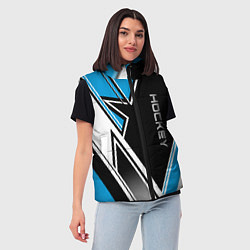 Женский жилет Hockey black blue white, цвет: 3D-светло-серый — фото 2