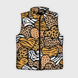 Женский жилет Сердца из шкур африканских животных, цвет: 3D-черный
