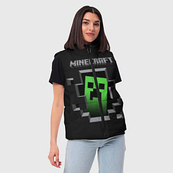 Женский жилет Minecraft Creeper, цвет: 3D-черный — фото 2
