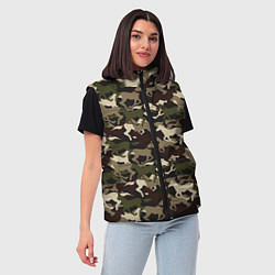 Женский жилет Камуфляж - лошади, цвет: 3D-черный — фото 2
