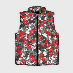 Женский жилет Камуфляж с буквами F C S M, цвет: 3D-красный