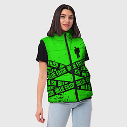 Женский жилет BILLIE EILISH: Green & Black Tape, цвет: 3D-светло-серый — фото 2