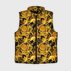 Женский жилет Львы золотые узоры